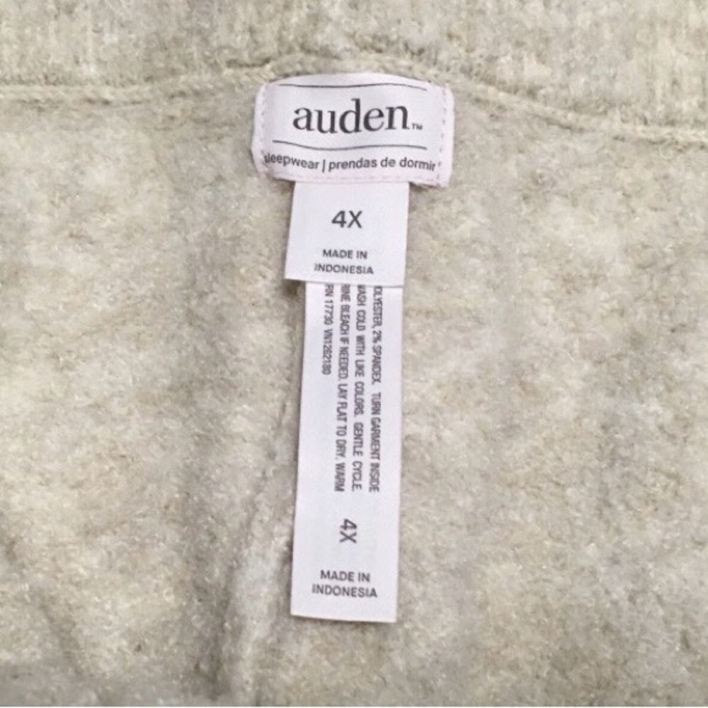 Auden Oatmeal Women's 4X Sweater Knit Ribbed Cuffed-Leg Jogger Pajama Pants - Picture 6 of 9